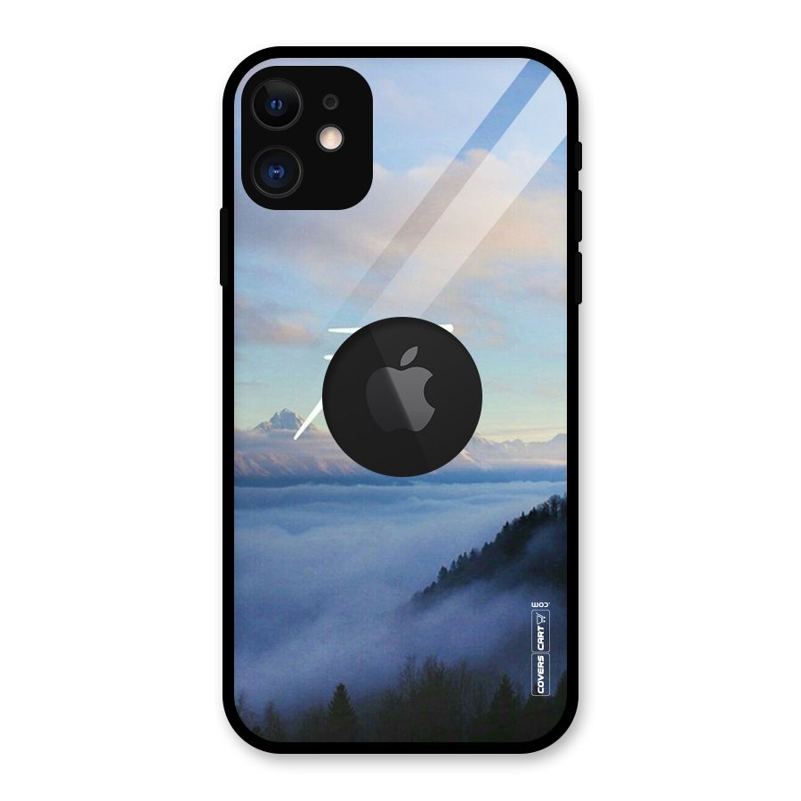 Cloudy Free Glass Back Case for iPhone 11 Logo Cut