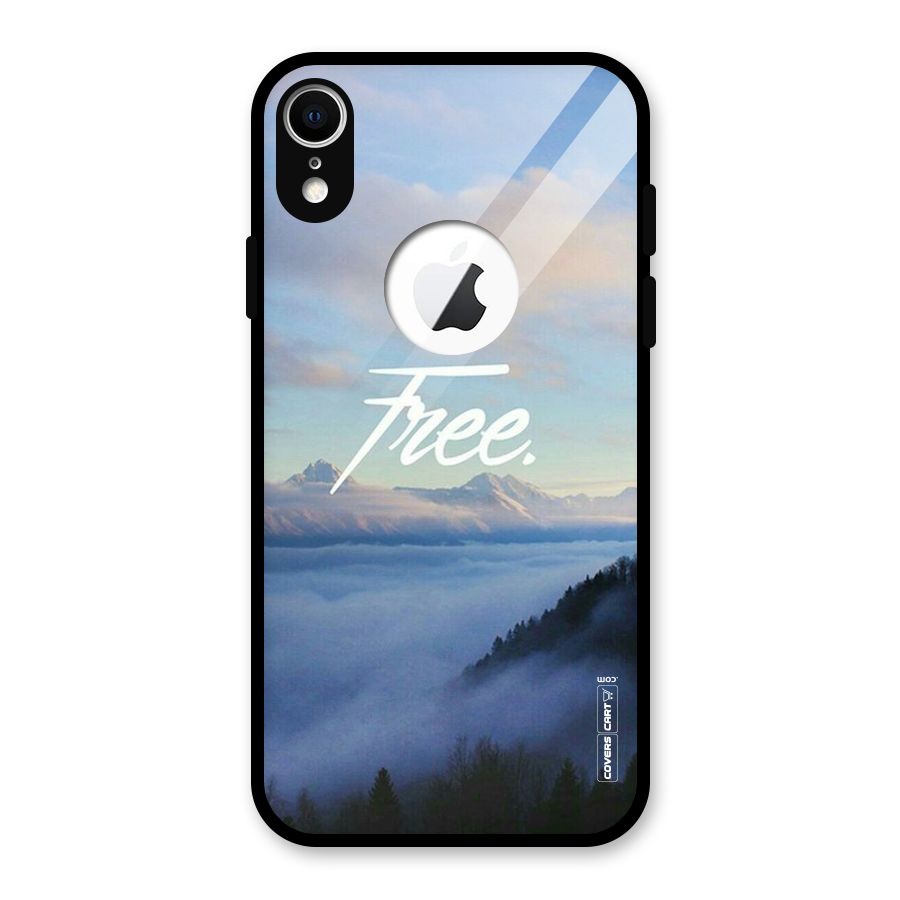 Cloudy Free Glass Back Case for iPhone XR Logo Cut