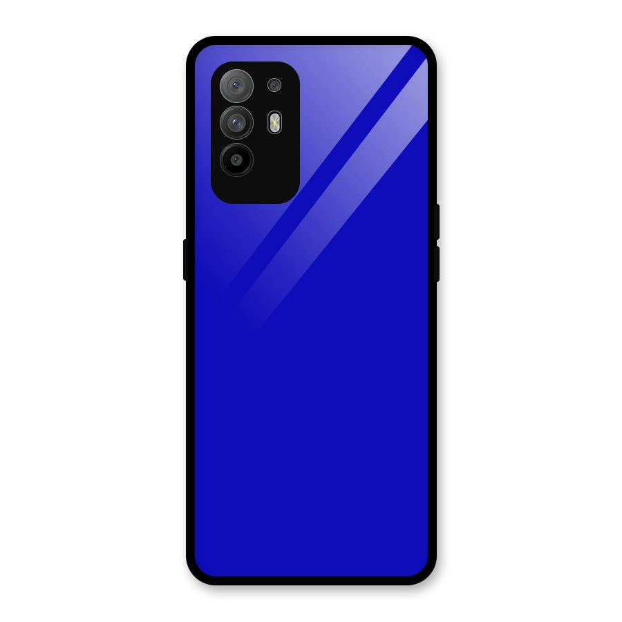 Cobalt Blue Glass Back Case for Oppo F19 Pro Plus 5G