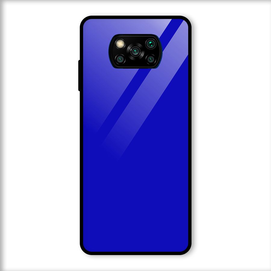 Cobalt Blue Glass Back Case for Poco X3