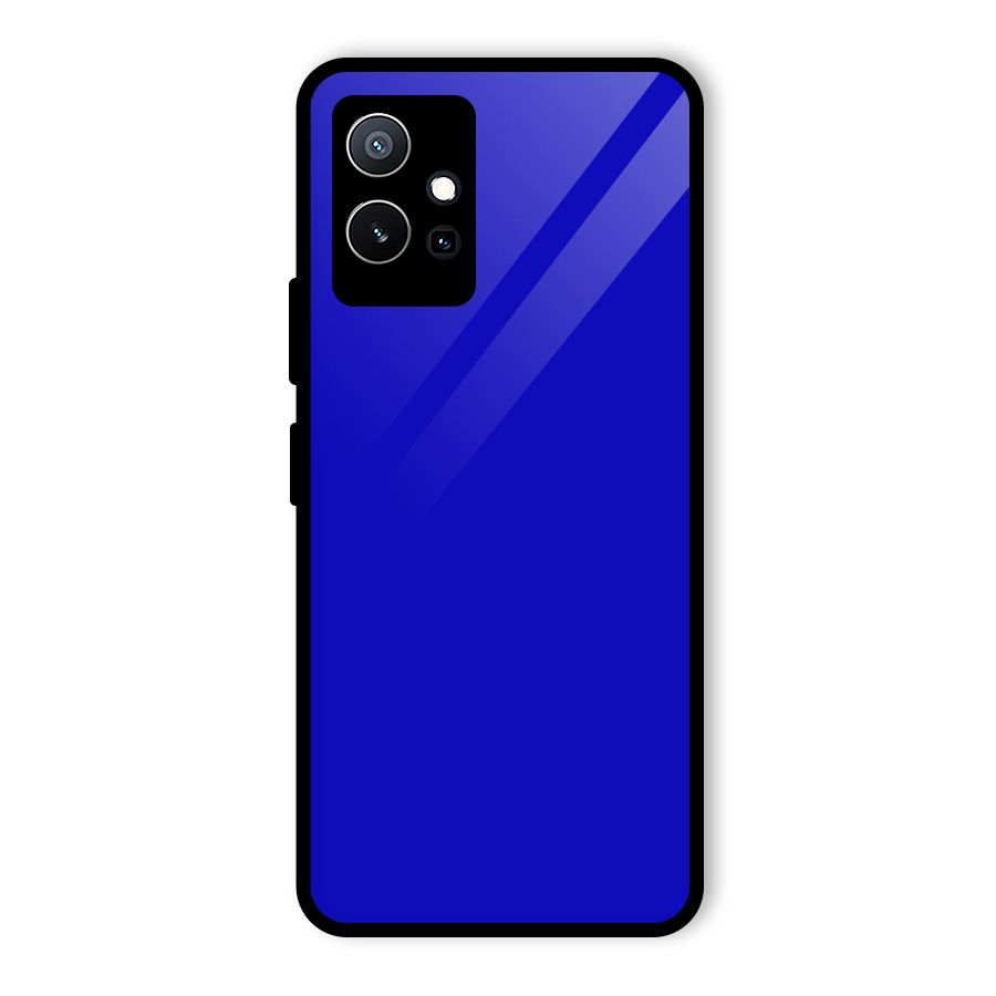 Cobalt Blue Glass Back Case for Vivo iQOO Z6