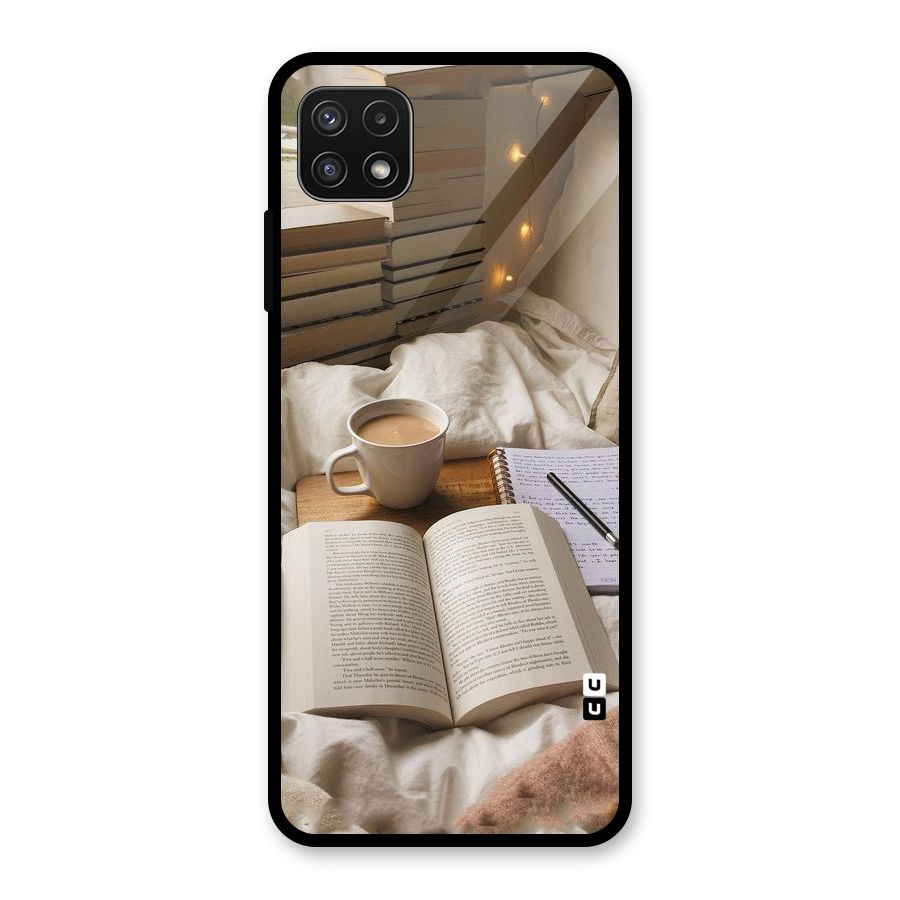 Coffee And Books Glass Back Case for Galaxy A22 5G