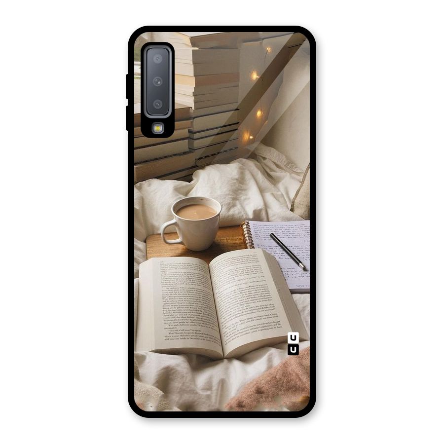 Coffee And Books Glass Back Case for Galaxy A7 (2018)