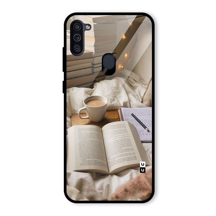 Coffee And Books Glass Back Case for Galaxy M11