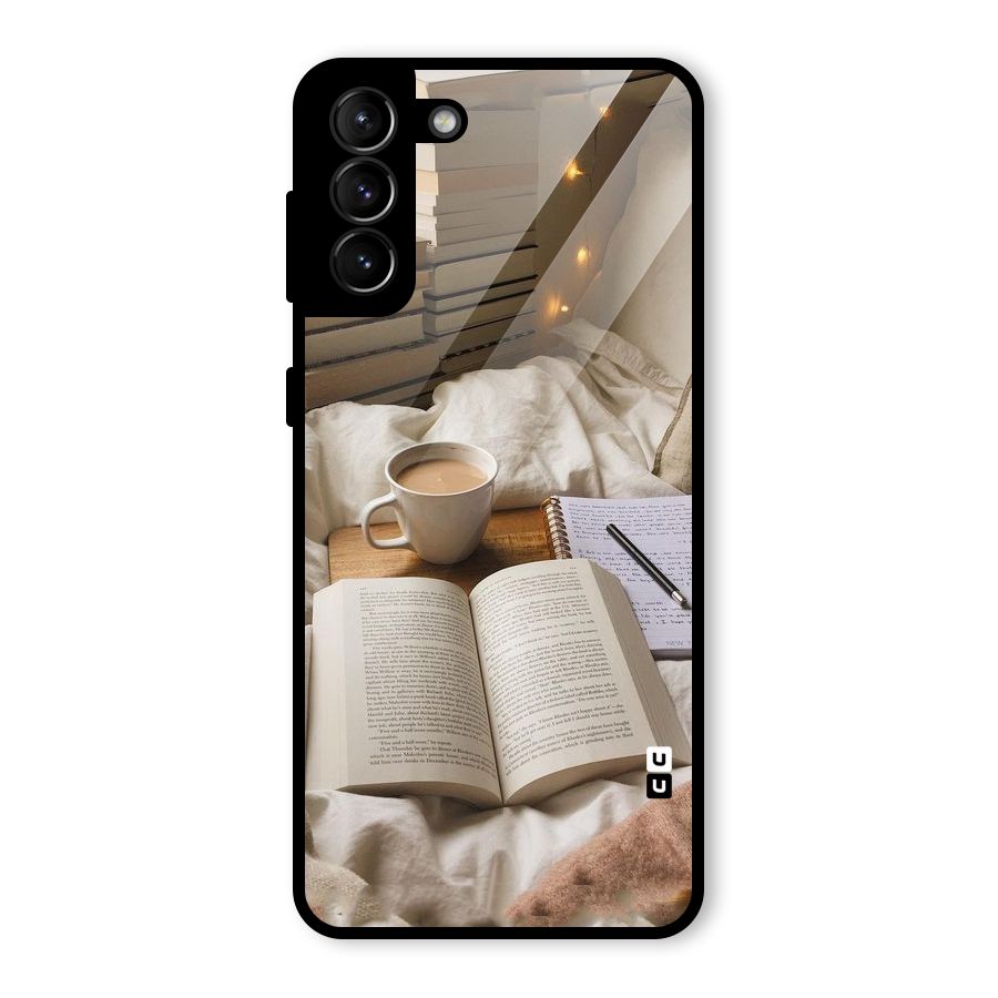 Coffee And Books Glass Back Case for Galaxy S21 Plus