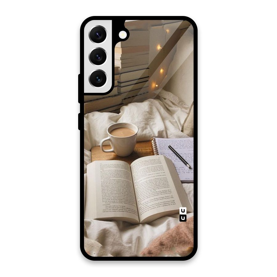 Coffee And Books Glass Back Case for Galaxy S22 Plus 5G