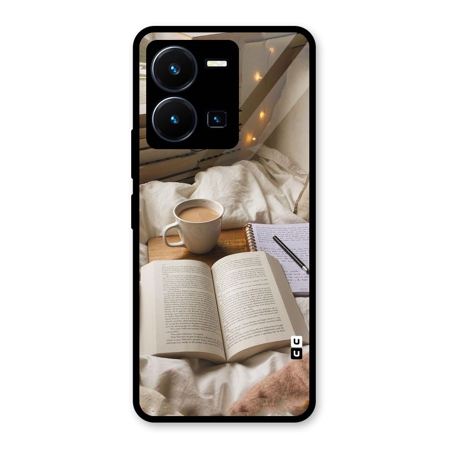 Coffee And Books Glass Back Case for Vivo Y35