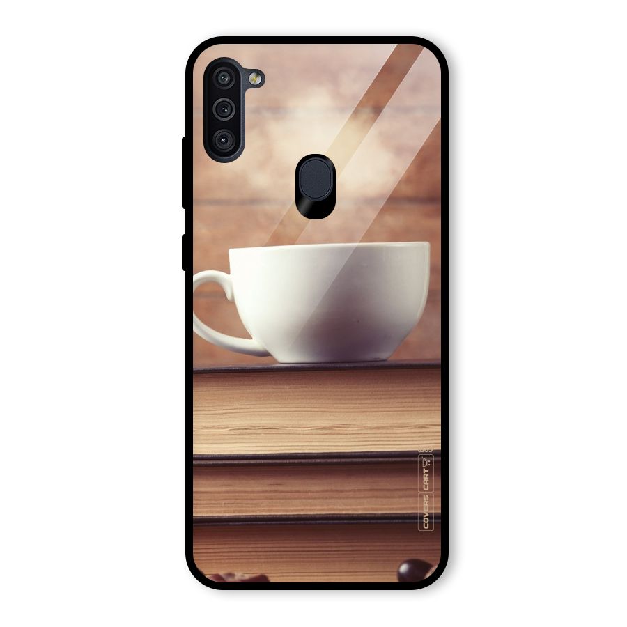 Coffee And Bookworm Glass Back Case for Galaxy M11