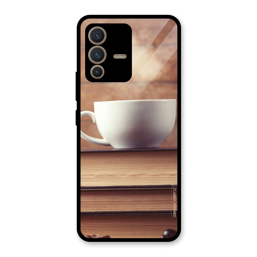 Coffee And Bookworm Glass Back Case for Vivo V23 5G