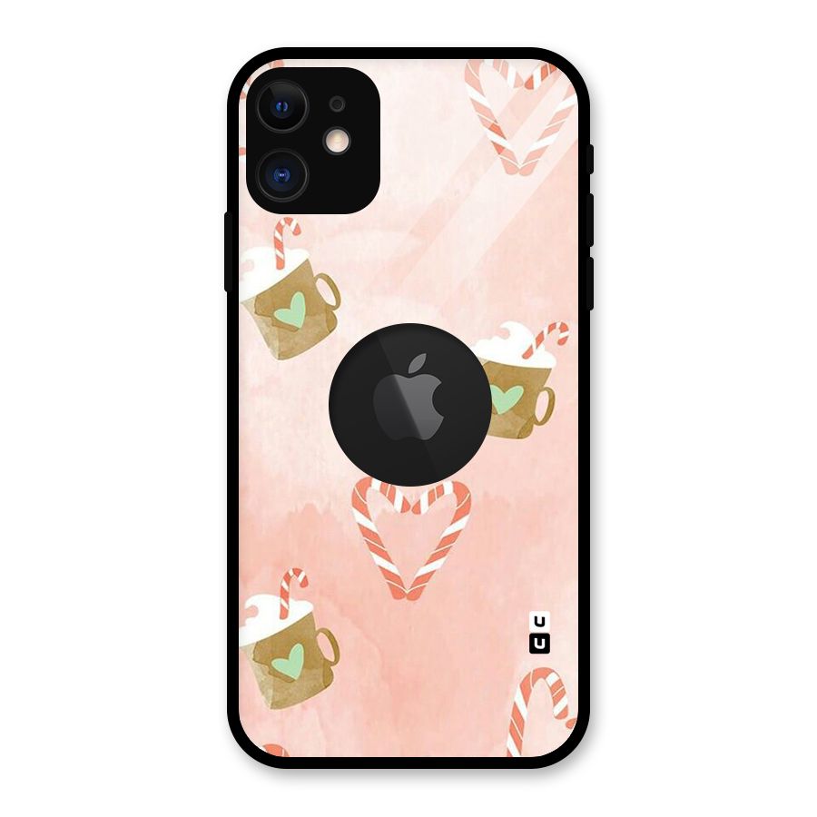 Coffee And Candies Glass Back Case for iPhone 11 Logo Cut