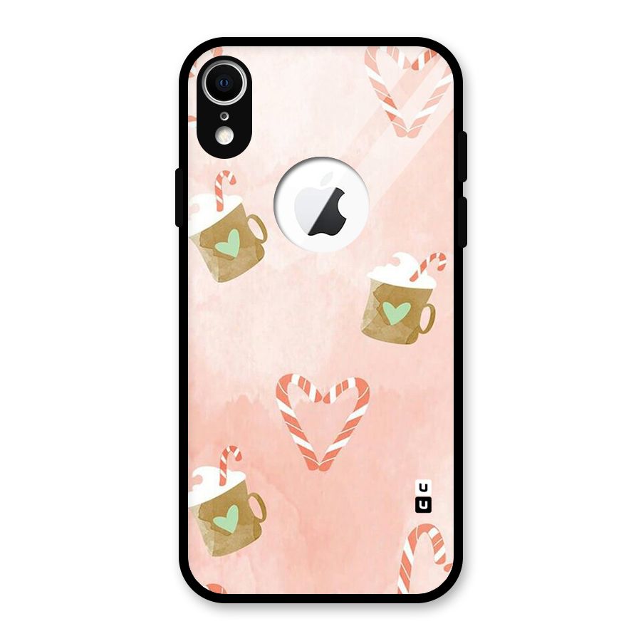 Coffee And Candies Glass Back Case for iPhone XR Logo Cut