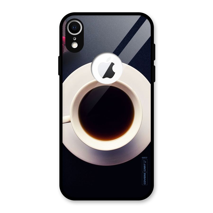 Coffee And Cookies Glass Back Case for iPhone XR Logo Cut