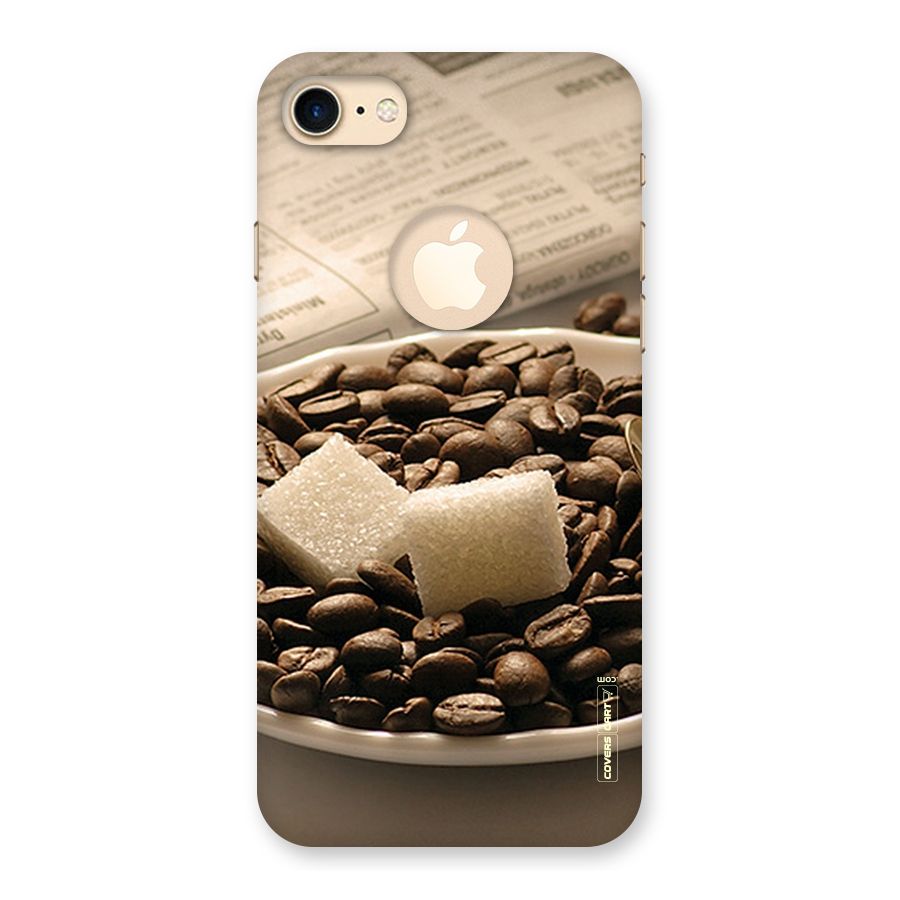 Coffee And Sugar Cubes Back Case for iPhone 7 Logo Cut