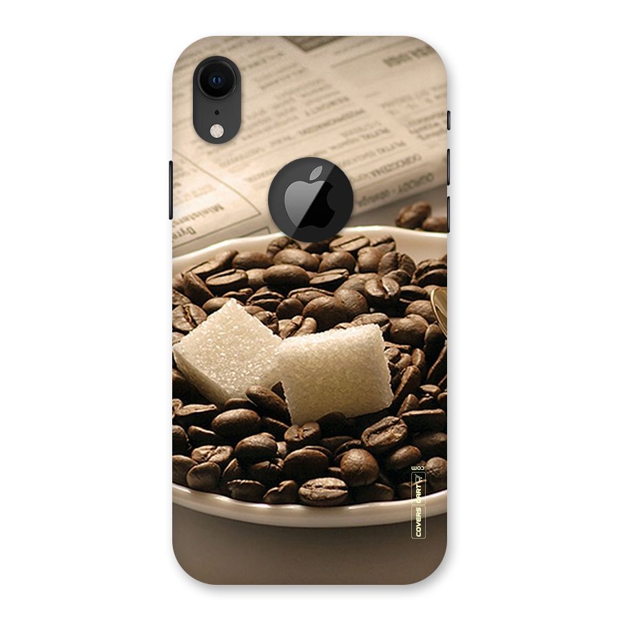 Coffee And Sugar Cubes Back Case for iPhone XR Logo Cut