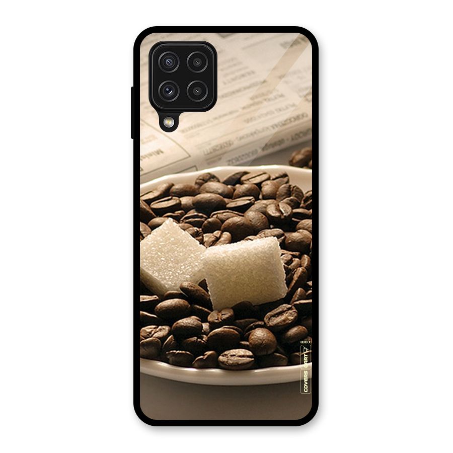 Coffee And Sugar Cubes Glass Back Case for Galaxy A22 4G