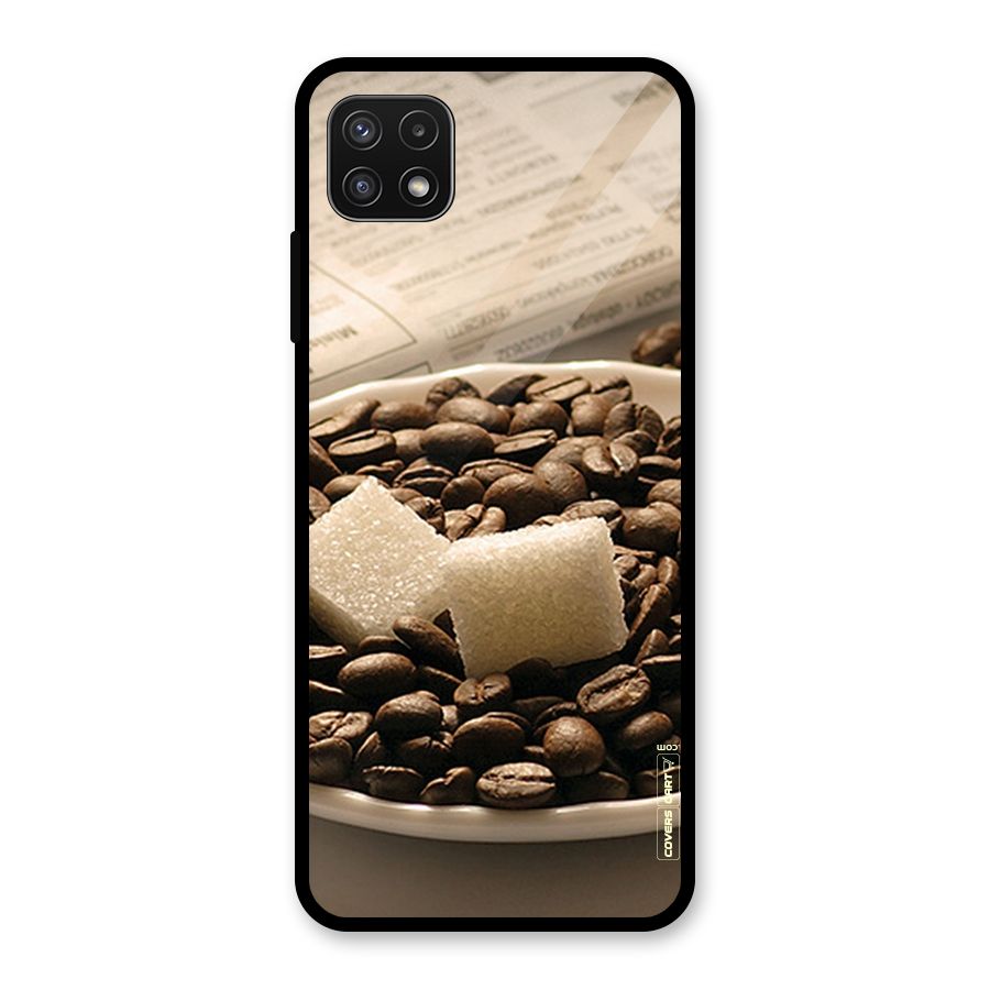 Coffee And Sugar Cubes Glass Back Case for Galaxy A22 5G