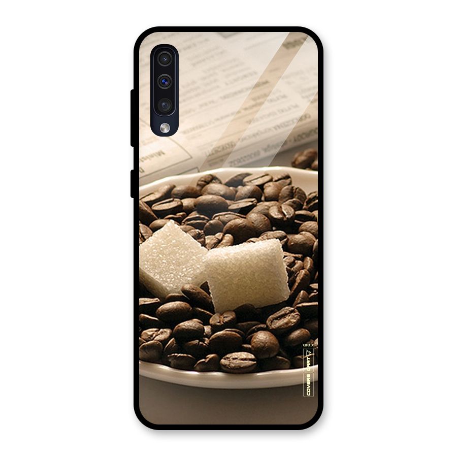 Coffee And Sugar Cubes Glass Back Case for Galaxy A30s