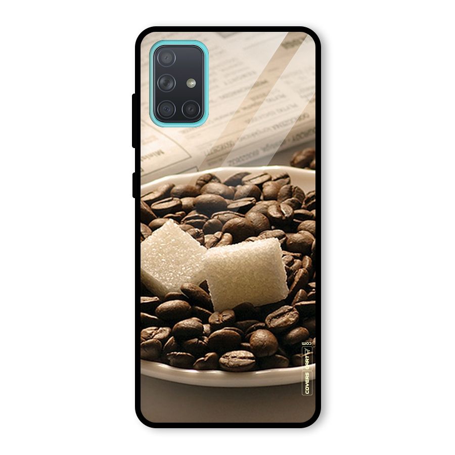 Coffee And Sugar Cubes Glass Back Case for Galaxy A71