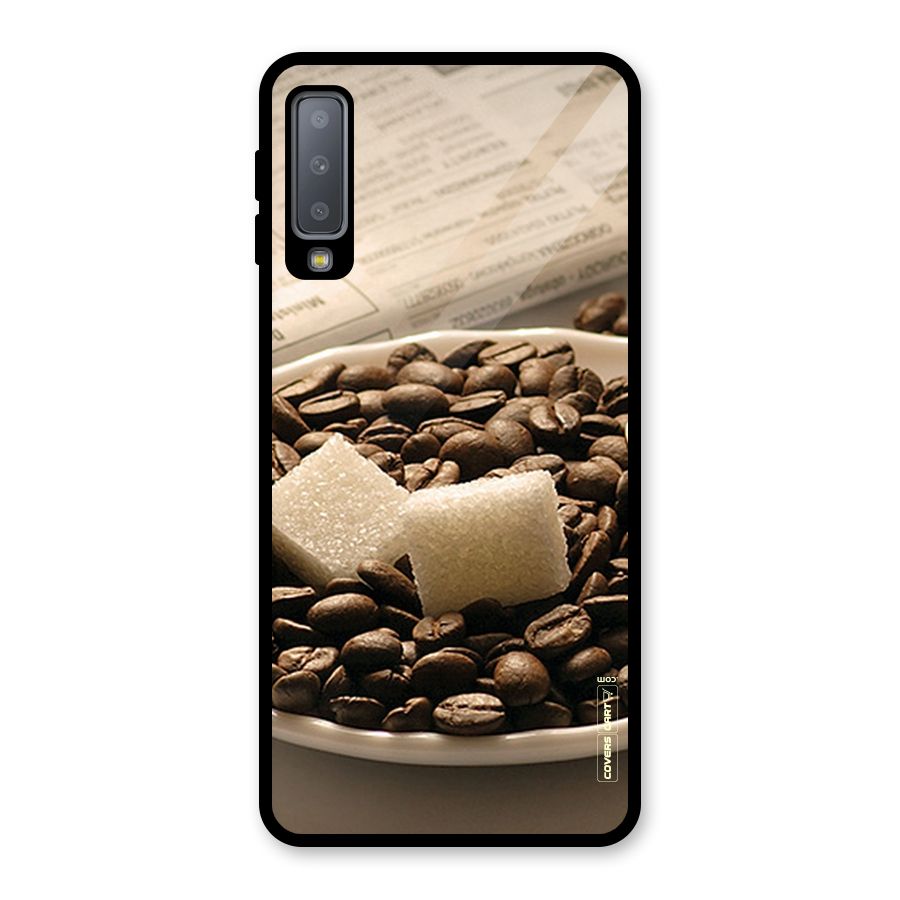 Coffee And Sugar Cubes Glass Back Case for Galaxy A7 (2018)