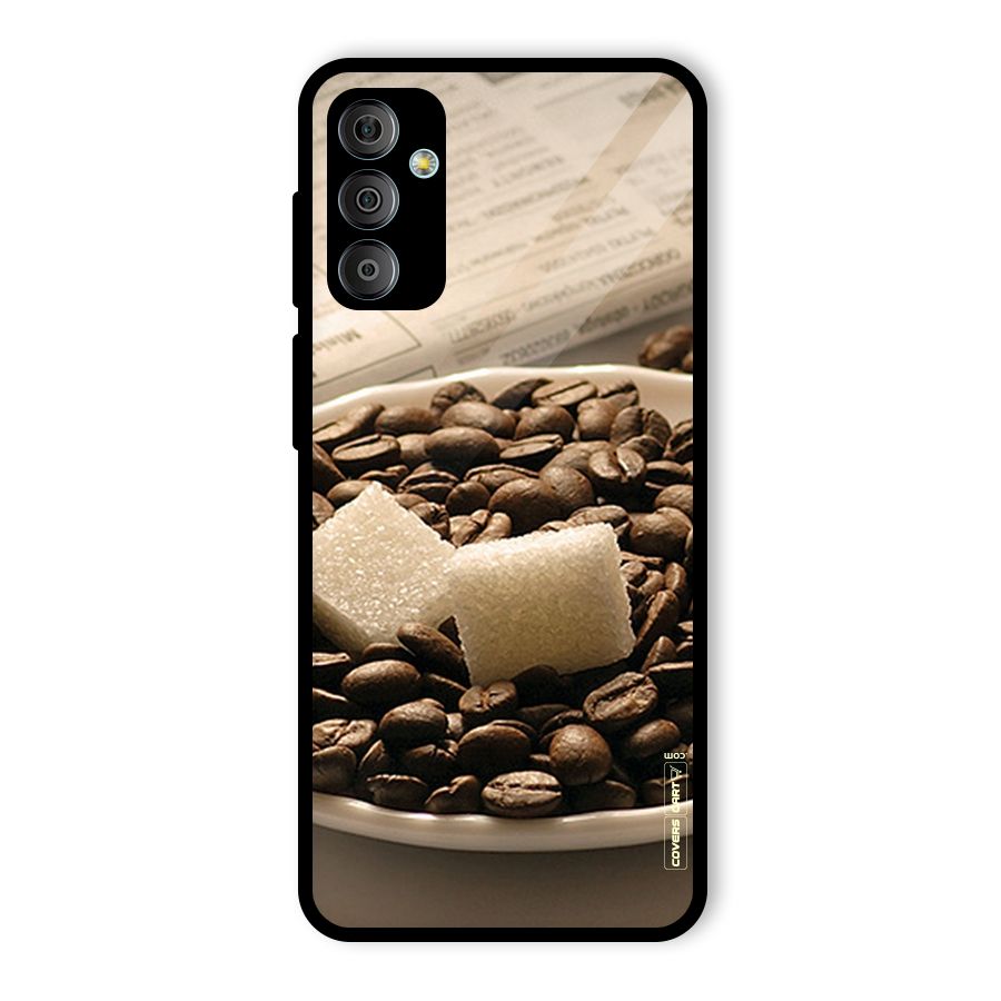 Coffee And Sugar Cubes Glass Back Case for Galaxy F23