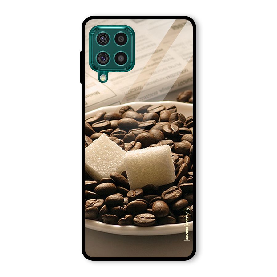Coffee And Sugar Cubes Glass Back Case for Galaxy F62