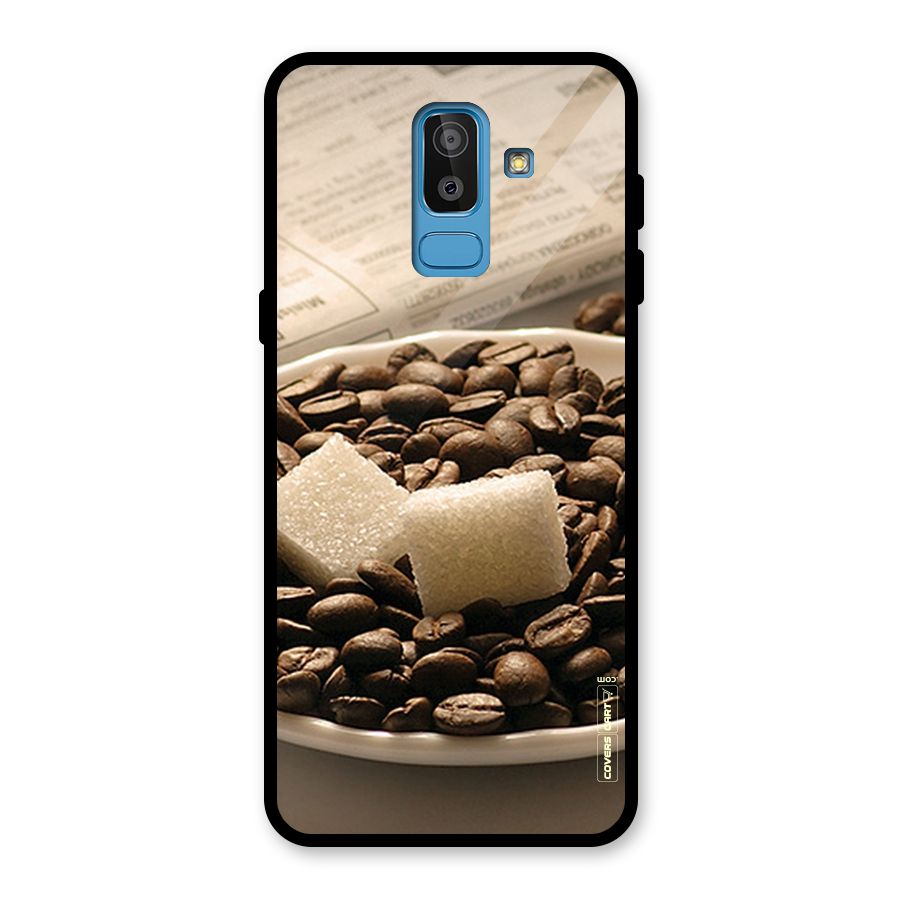 Coffee And Sugar Cubes Glass Back Case for Galaxy J8