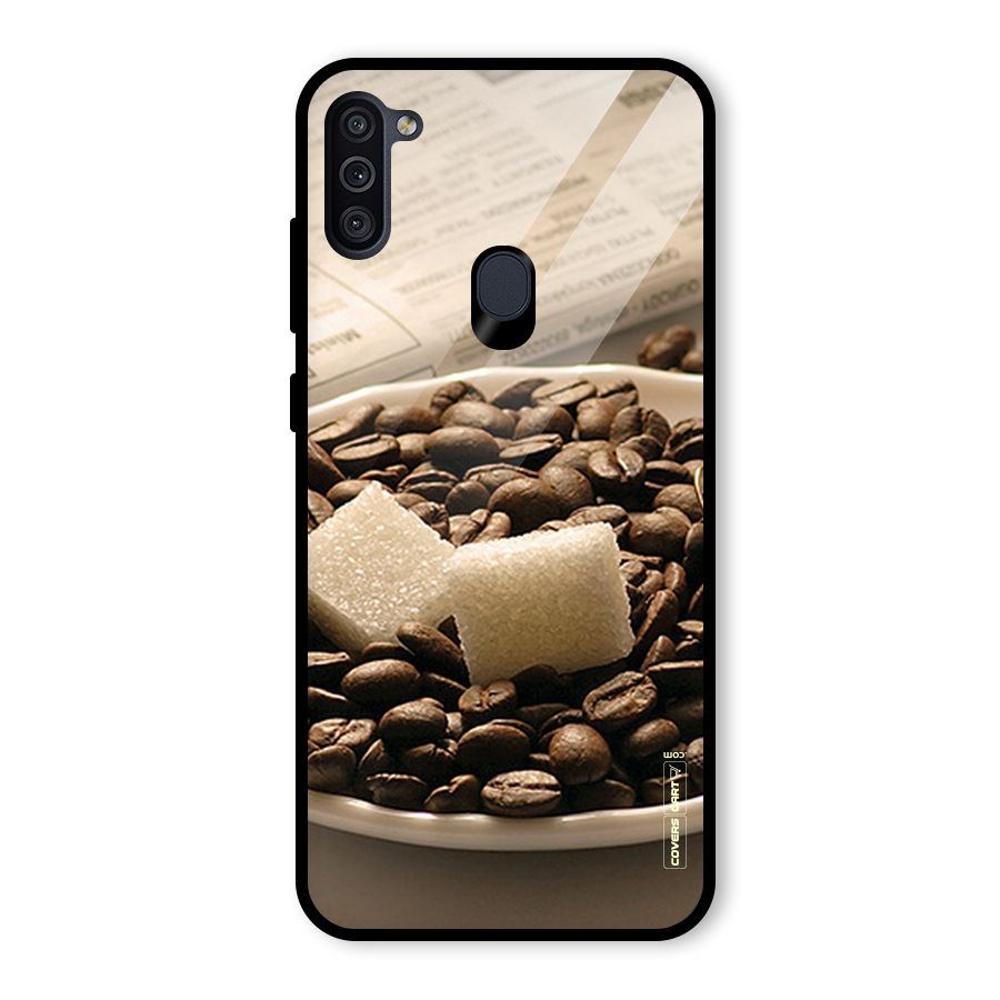 Coffee And Sugar Cubes Glass Back Case for Galaxy M11
