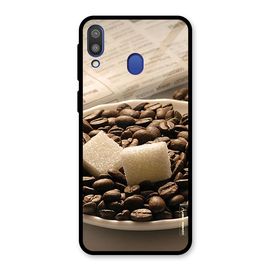 Coffee And Sugar Cubes Glass Back Case for Galaxy M20