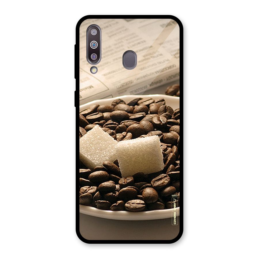 Coffee And Sugar Cubes Glass Back Case for Galaxy M30
