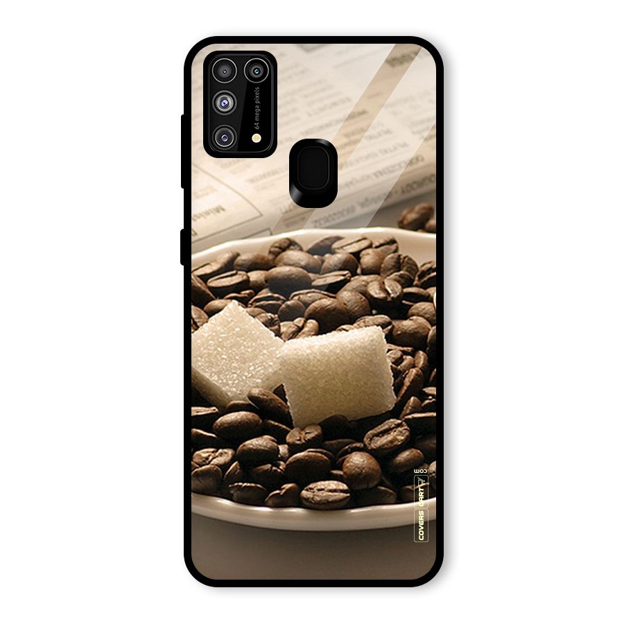Coffee And Sugar Cubes Glass Back Case for Galaxy M31