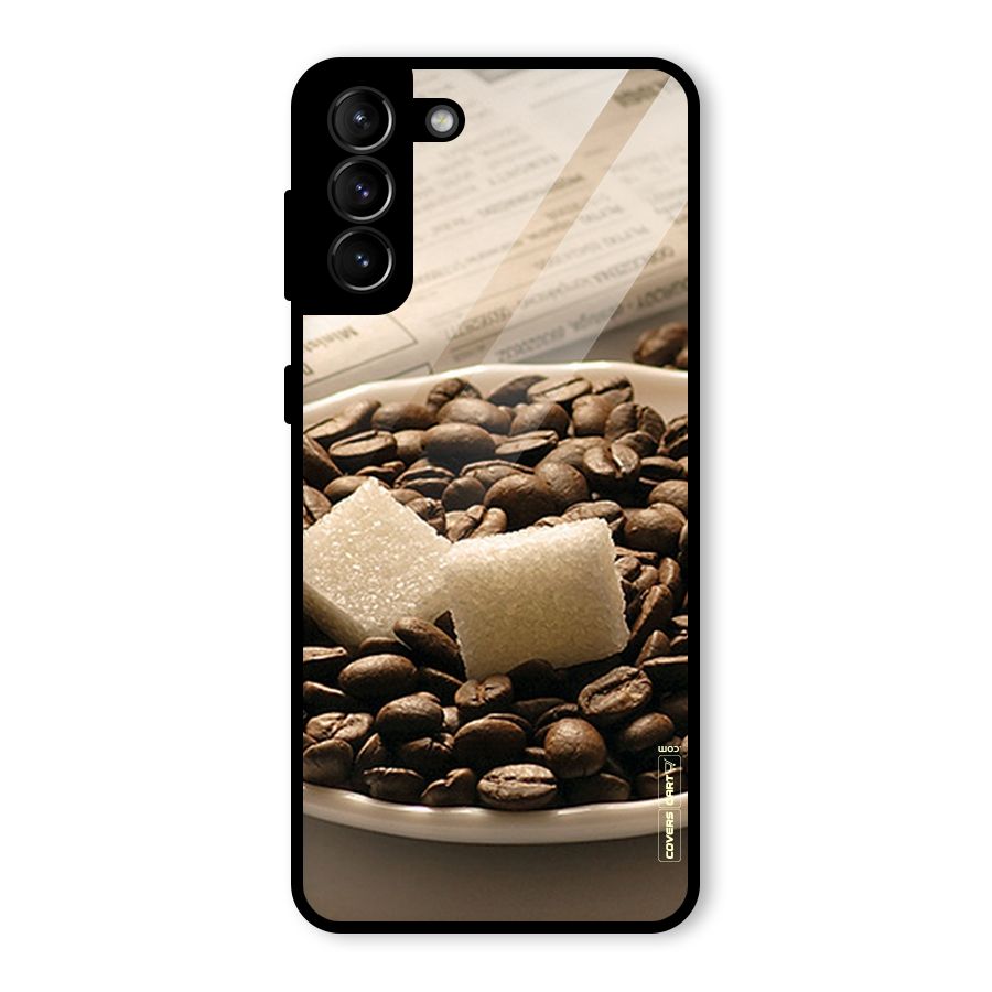 Coffee And Sugar Cubes Glass Back Case for Galaxy S21 Plus
