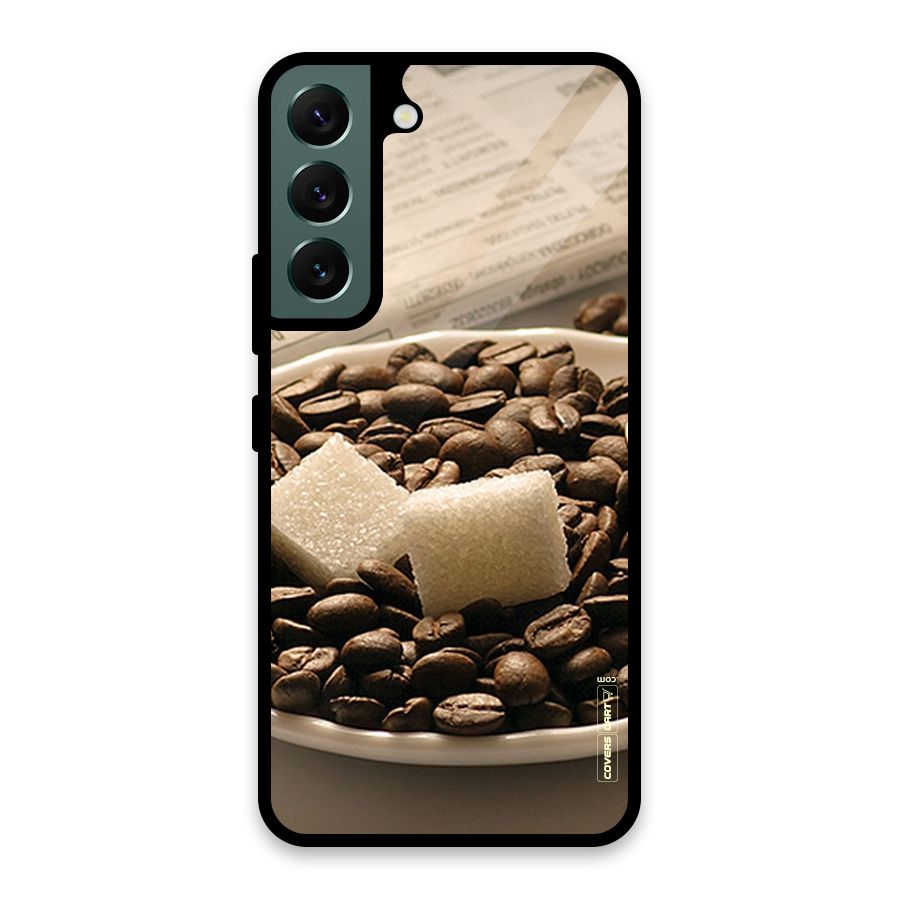 Coffee And Sugar Cubes Glass Back Case for Galaxy S22 5G