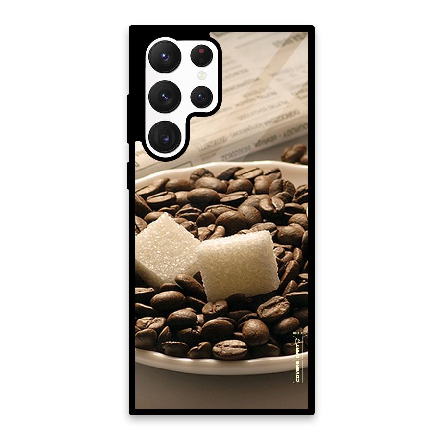 Coffee And Sugar Cubes Glass Back Case for Galaxy S22 Ultra 5G