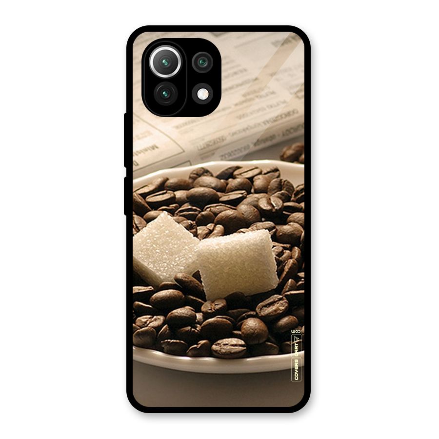 Coffee And Sugar Cubes Glass Back Case for Mi 11 Lite NE 5G