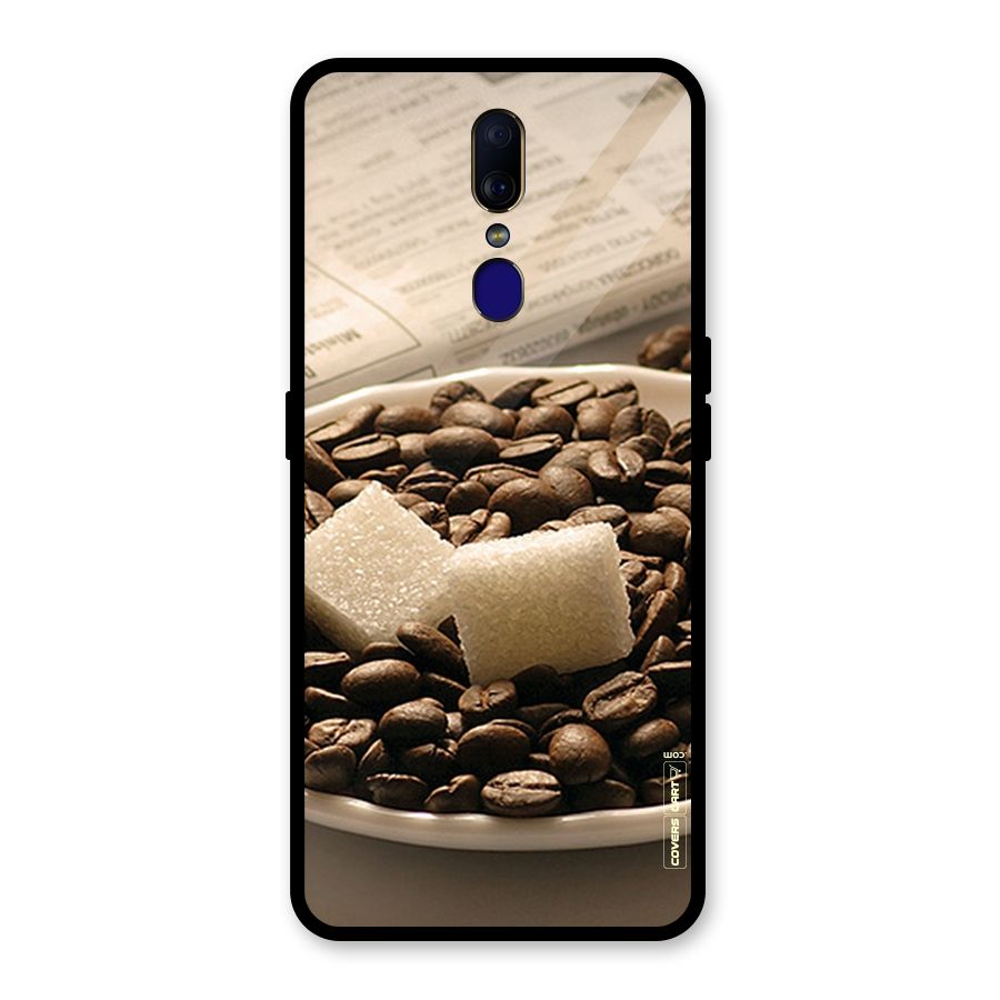 Coffee And Sugar Cubes Glass Back Case for Oppo F11
