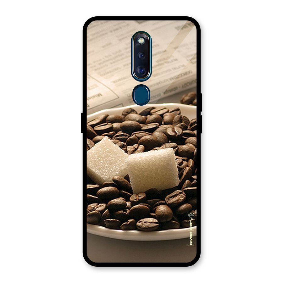 Coffee And Sugar Cubes Glass Back Case for Oppo F11 Pro