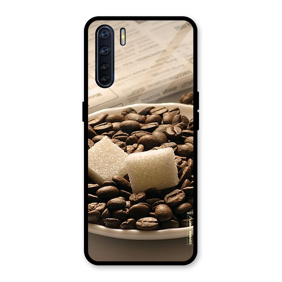 Coffee And Sugar Cubes Glass Back Case for Oppo F15