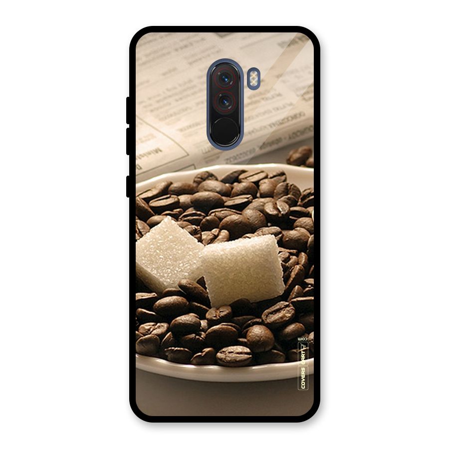 Coffee And Sugar Cubes Glass Back Case for Poco F1