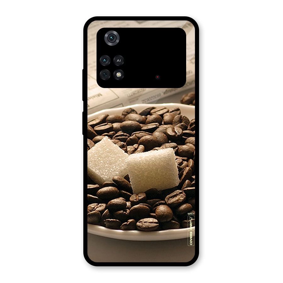 Coffee And Sugar Cubes Glass Back Case for Poco M4 Pro 4G