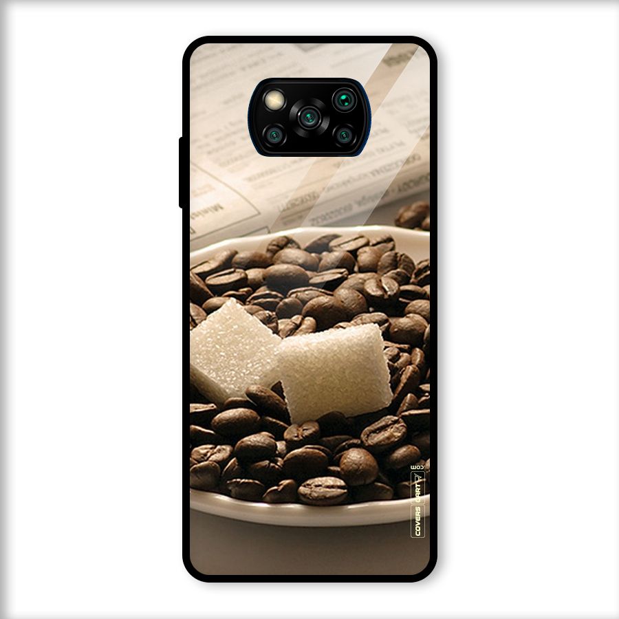 Coffee And Sugar Cubes Glass Back Case for Poco X3