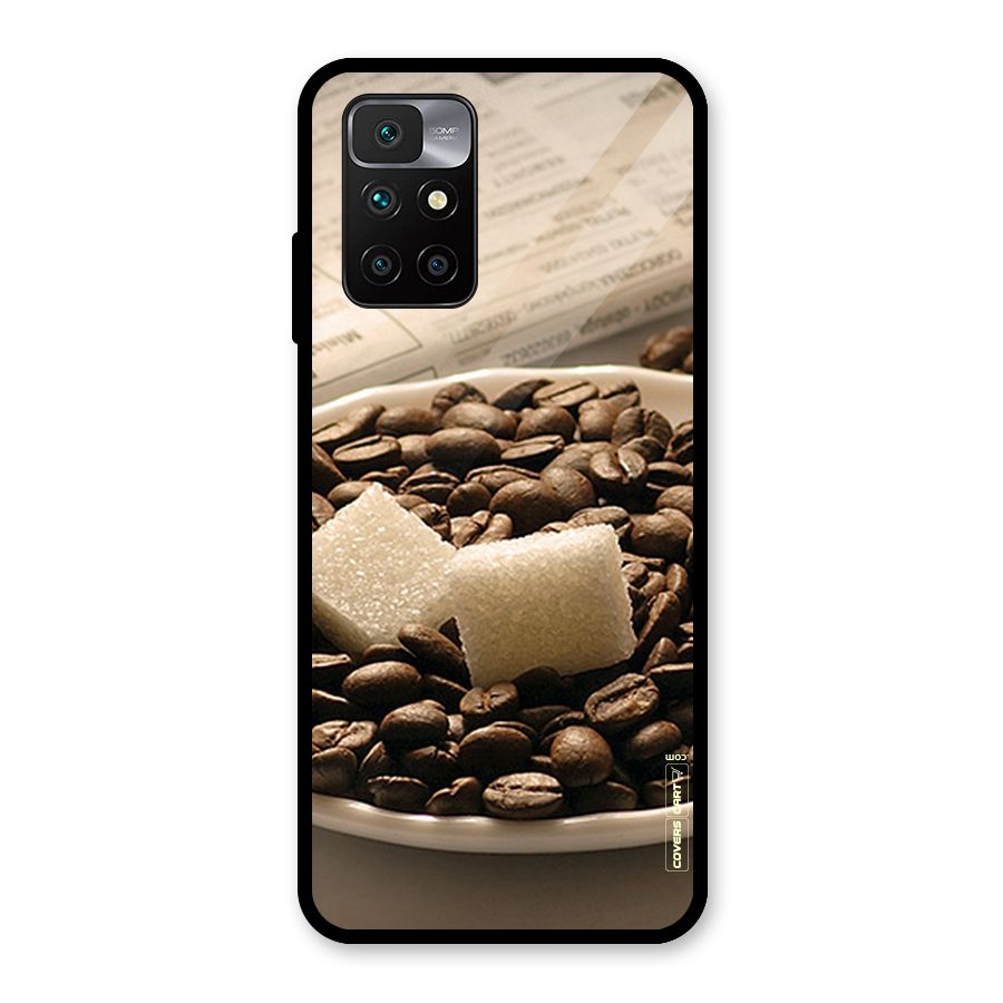 Coffee And Sugar Cubes Glass Back Case for Redmi 10 Prime