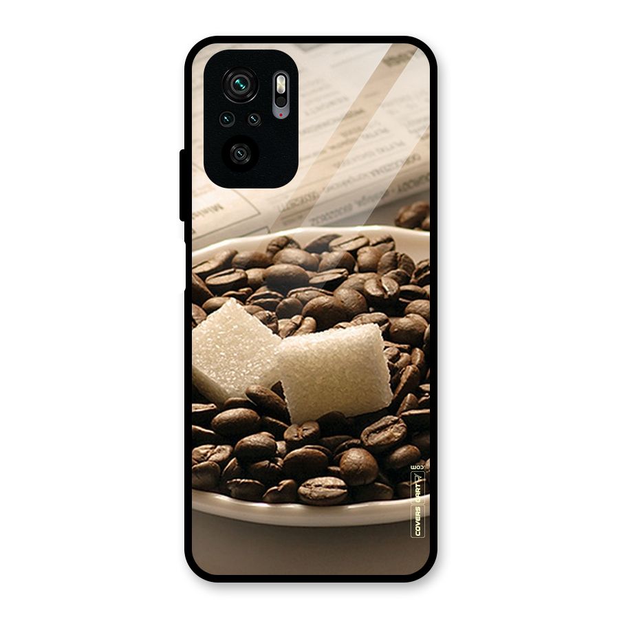 Coffee And Sugar Cubes Glass Back Case for Redmi Note 10S