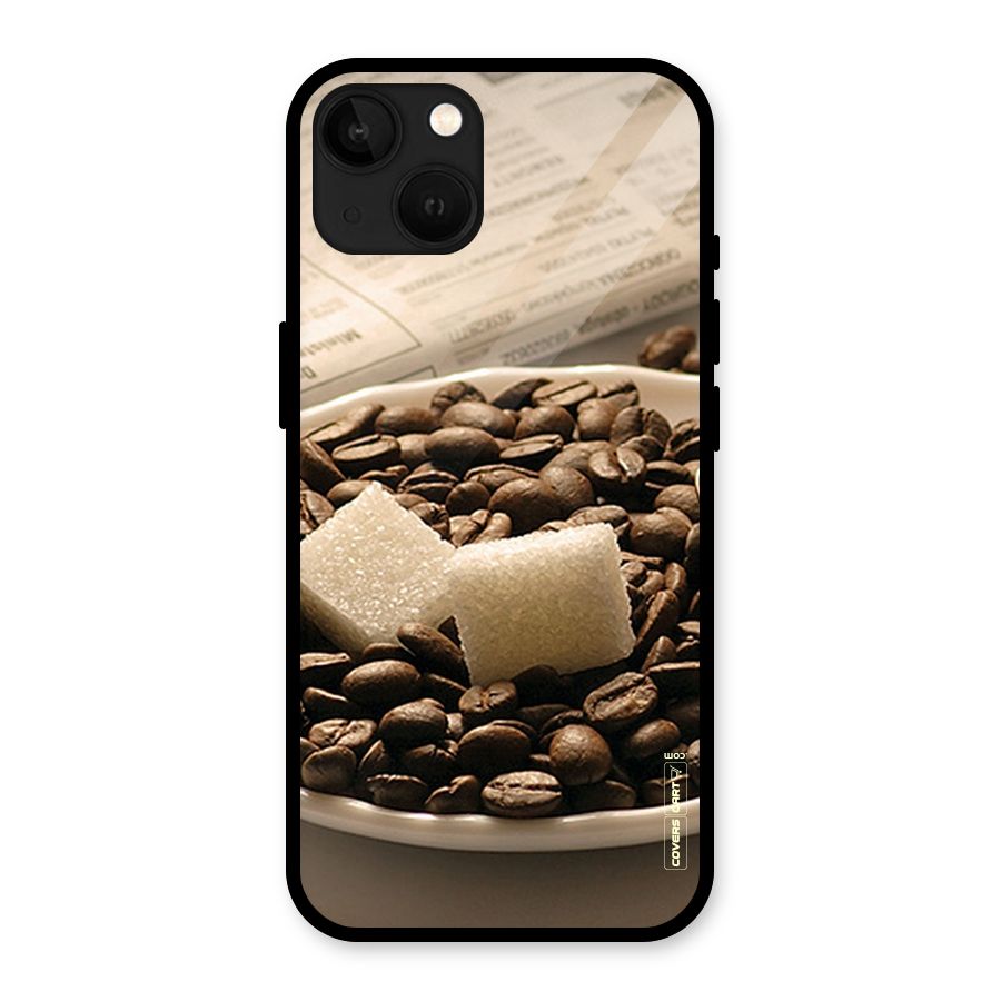 Coffee And Sugar Cubes Glass Back Case for iPhone 13