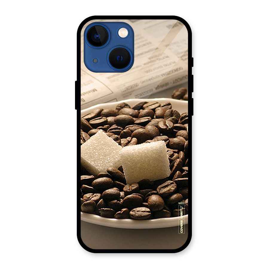 Coffee And Sugar Cubes Glass Back Case for iPhone 13 Mini
