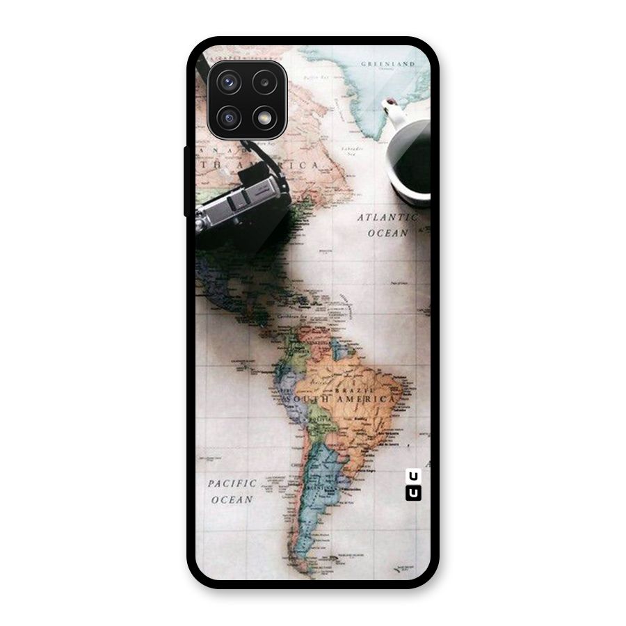Coffee And Travel Glass Back Case for Galaxy A22 5G