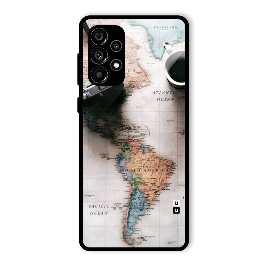Coffee And Travel Glass Back Case for Galaxy A73 5G