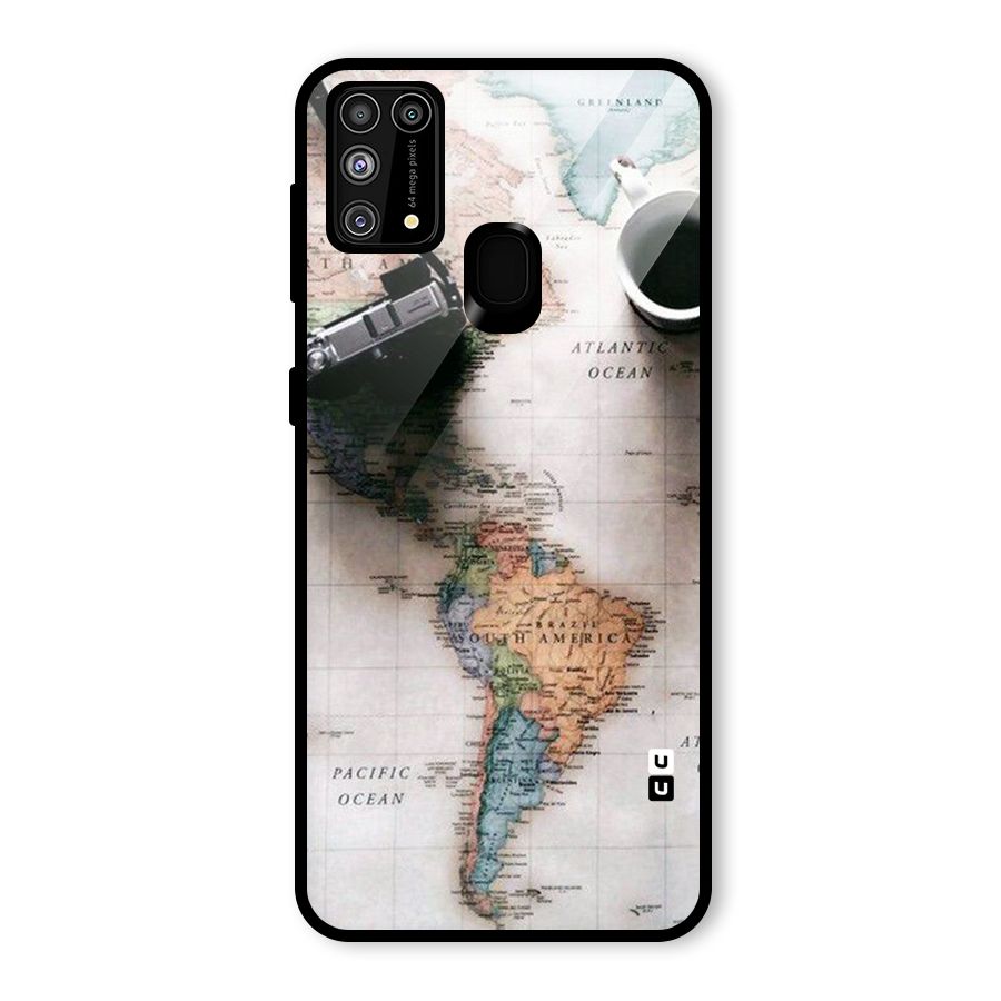 Coffee And Travel Glass Back Case for Galaxy F41
