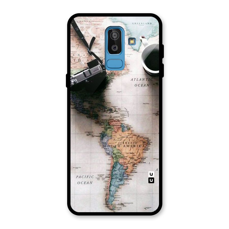 Coffee And Travel Glass Back Case for Galaxy J8