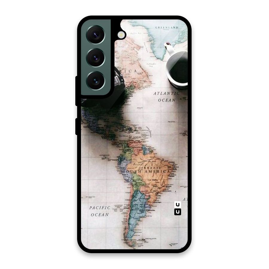 Coffee And Travel Glass Back Case for Galaxy S22 5G