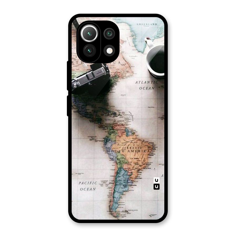 Coffee And Travel Glass Back Case for Mi 11 Lite NE 5G
